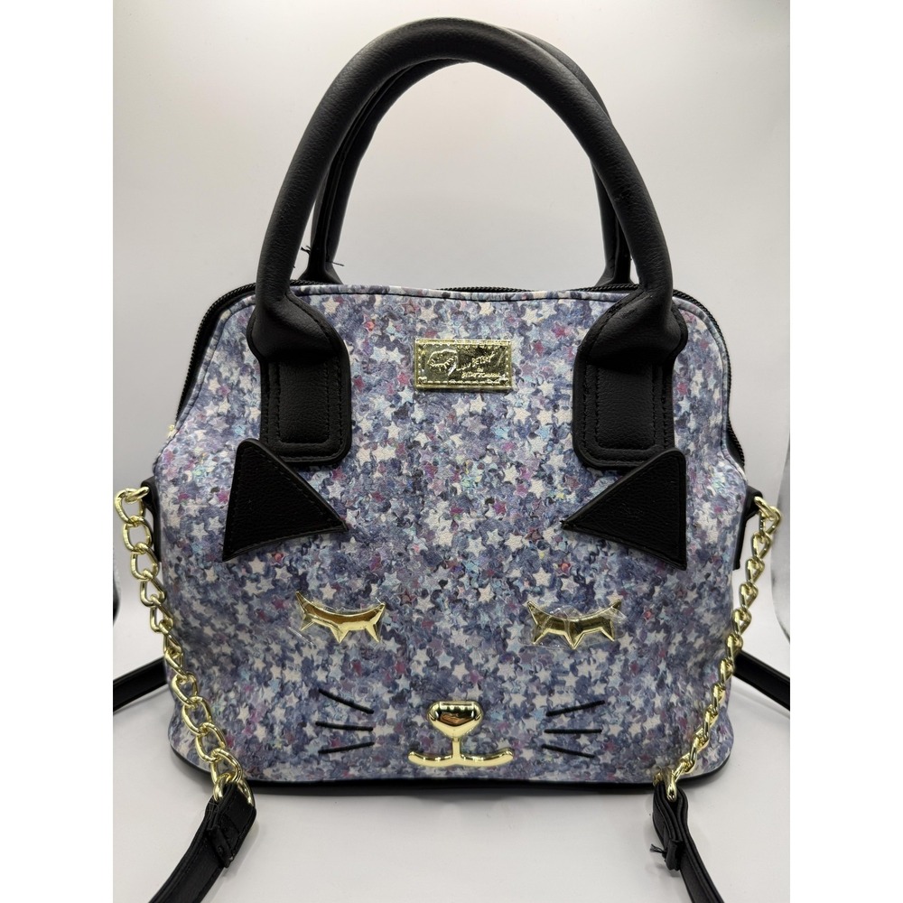 NWOT Luv Betsey Satchel Bag Womens Multicolor Star Cat Face Crossbody